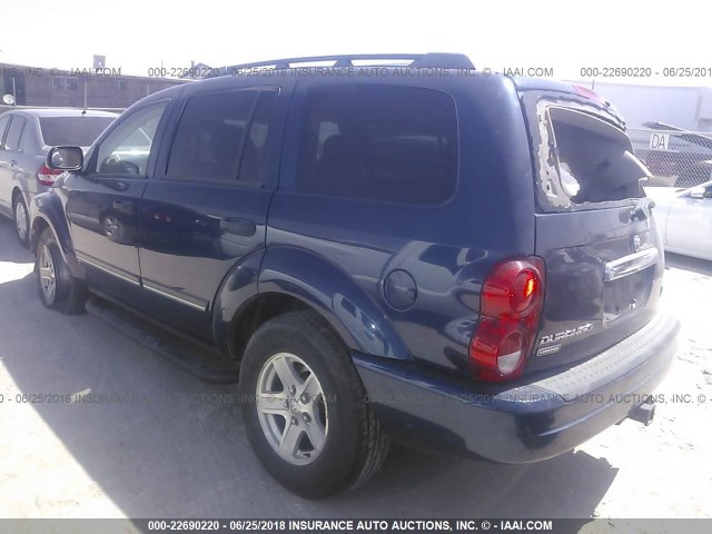 1D8HB58D35F556634 - 2005 DODGE DURANGO LIMITED BLUE photo 3