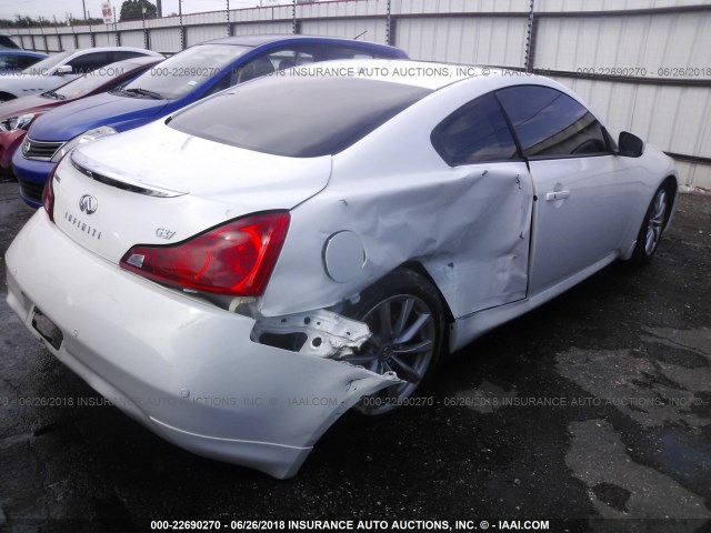 JN1CV6EK0DM922586 - 2013 INFINITI G37 JOURNEY/IPL WHITE photo 4