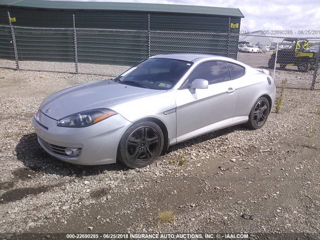 KMHHM66D88U292601 - 2008 HYUNDAI TIBURON GS SILVER photo 2