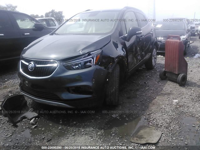 KL4CJASB2HB075274 - 2017 BUICK ENCORE PREFERRED GRAY photo 2