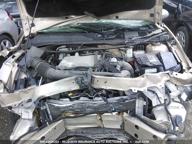 1G1ZT54805F134161 - 2005 CHEVROLET MALIBU LS ოქროსფერი ფოტო 10