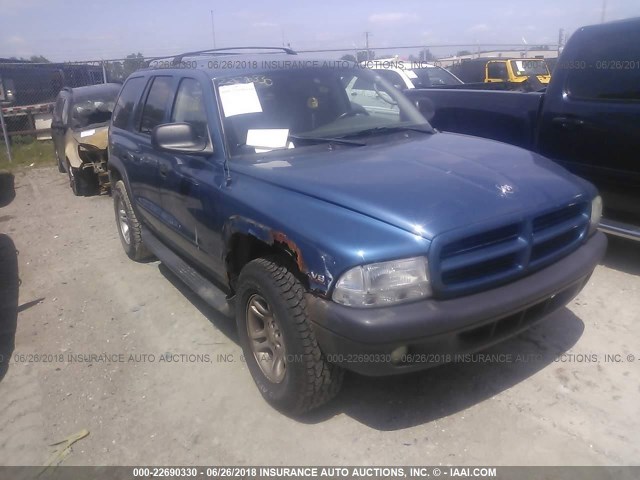 1D4HS38N53F522237 - 2003 DODGE DURANGO SPORT BLUE photo 1