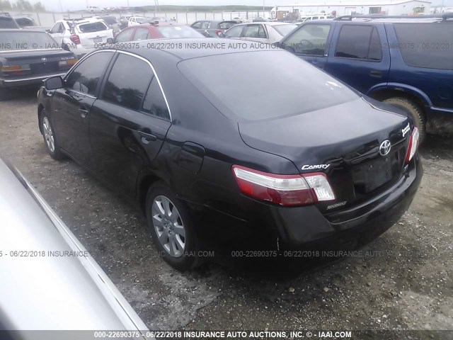 4T1BB46K58U061377 - 2008 TOYOTA CAMRY HYBRID BLACK photo 3