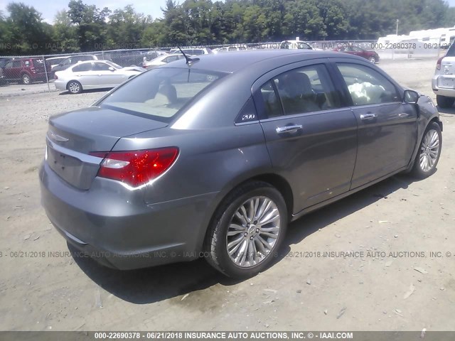 1C3CCBCG2CN124128 - 2012 CHRYSLER 200 LIMITED GRAY photo 4