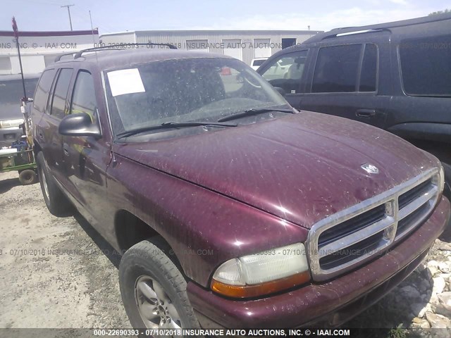 1D4HS38N93F537615 - 2003 DODGE DURANGO SPORT BURGUNDY photo 1