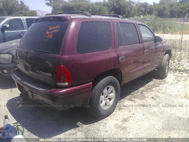 1D4HS38N93F537615 - 2003 DODGE DURANGO SPORT BURGUNDY photo 4