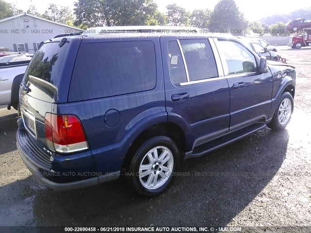 5LMEU68H14ZJ07947 - 2004 LINCOLN AVIATOR 蓝色 照片 4