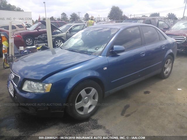 WAULC68E74A117711 - 2004 AUDI A4 1.8T QUATTRO BLUE photo 2