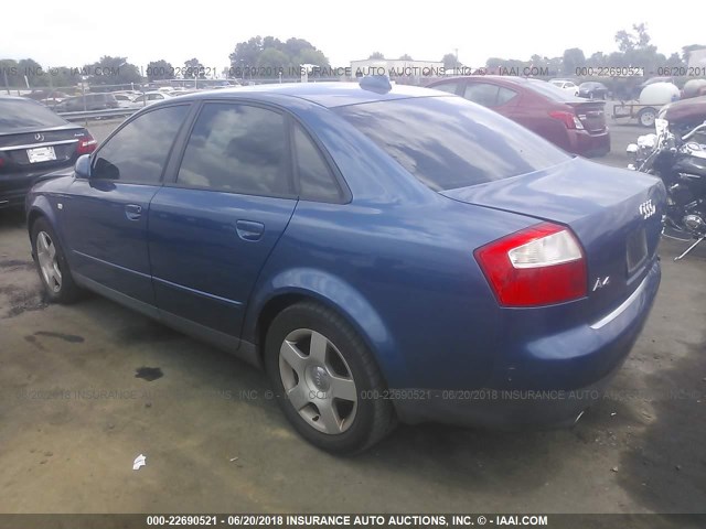 WAULC68E74A117711 - 2004 AUDI A4 1.8T QUATTRO BLUE photo 3