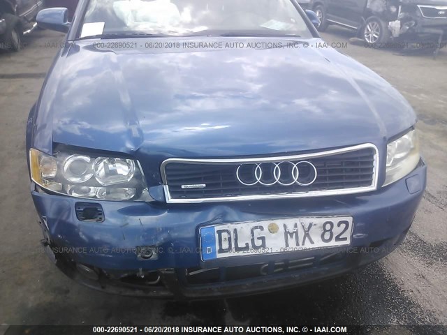 WAULC68E74A117711 - 2004 AUDI A4 1.8T QUATTRO BLUE photo 6