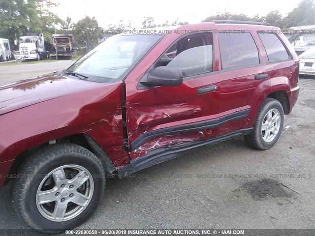 1J4GR48K16C283978 - 2006 JEEP GRAND CHEROKEE LAREDO/COLUMBIA/FREEDOM 红色 照片 6
