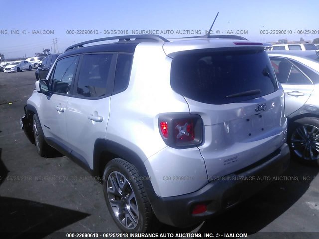 ZACCJABT5FPC40185 - 2015 JEEP RENEGADE LATITUDE SILVER photo 3