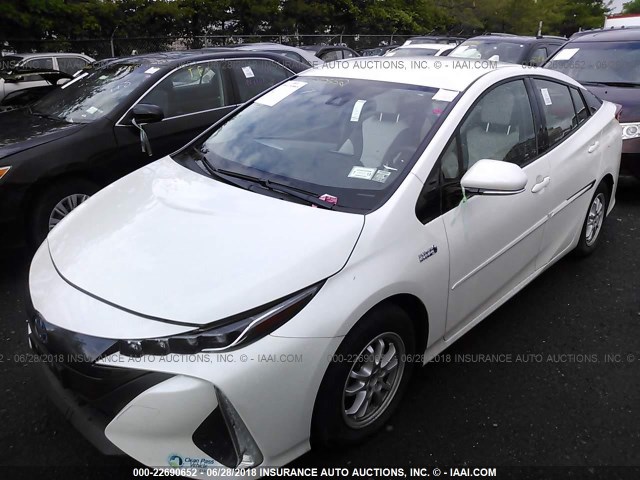 JTDKARFPXH3021253 - 2017 TOYOTA PRIUS PRIME  WHITE photo 2