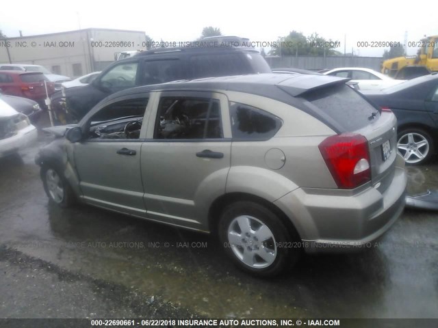 1B3HB28B77D322007 - 2007 DODGE CALIBER BROWN photo 3