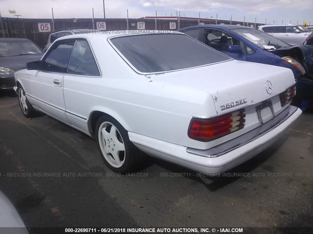 WDBCA45E5KA450583 - 1989 MERCEDES-BENZ 560 SEC WHITE photo 3