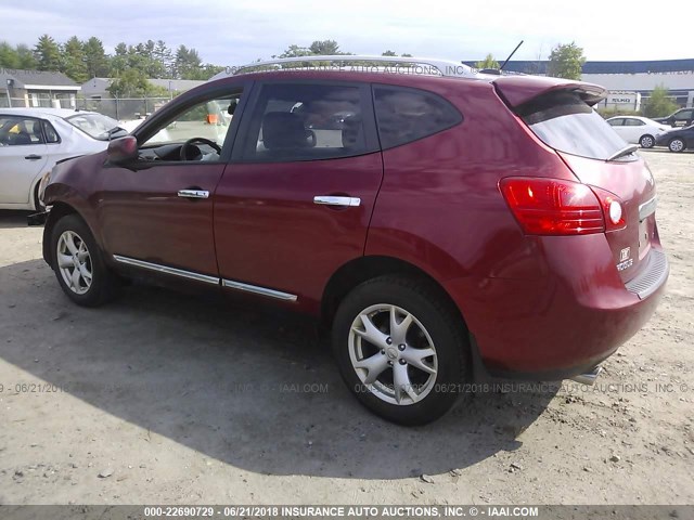 JN8AS5MV1BW280999 - 2011 NISSAN ROGUE S/SV/KROM MAROON photo 3