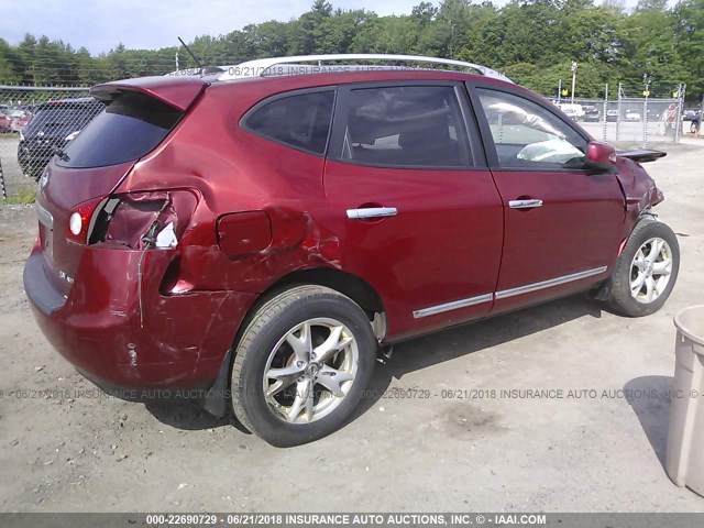 JN8AS5MV1BW280999 - 2011 NISSAN ROGUE S/SV/KROM MAROON photo 4