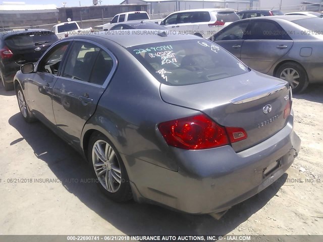 JN1CV6AR4DM764496 - 2013 INFINITI G37 GRAY photo 3