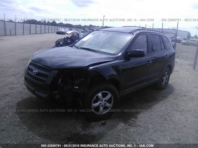 5NMSG13D78H173230 - 2008 HYUNDAI SANTA FE GLS BLACK photo 2