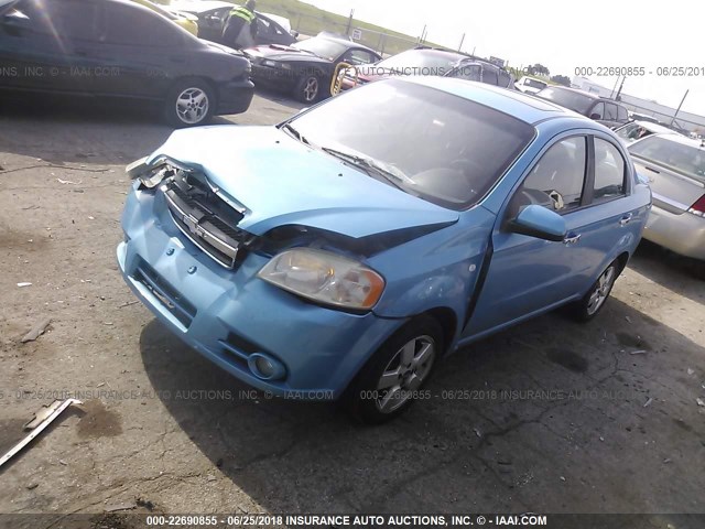 KL1TD56667B142546 - 2007 CHEVROLET AVEO LS BLUE photo 2
