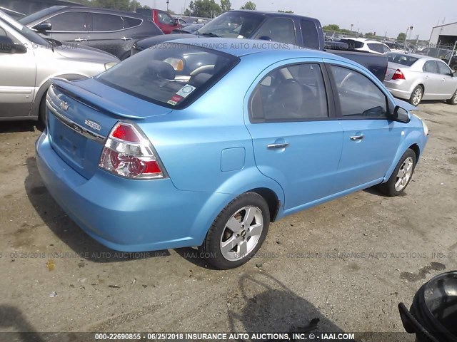 KL1TD56667B142546 - 2007 CHEVROLET AVEO LS BLUE photo 4