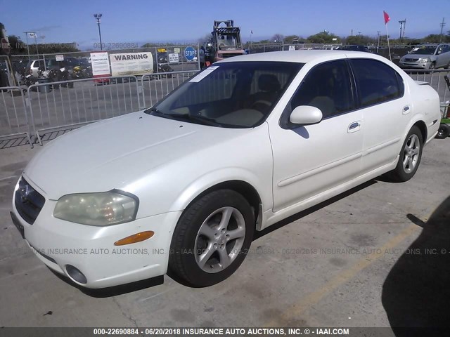 JN1DA31D73T501006 - 2003 NISSAN MAXIMA GLE/GXE/SE WHITE photo 2