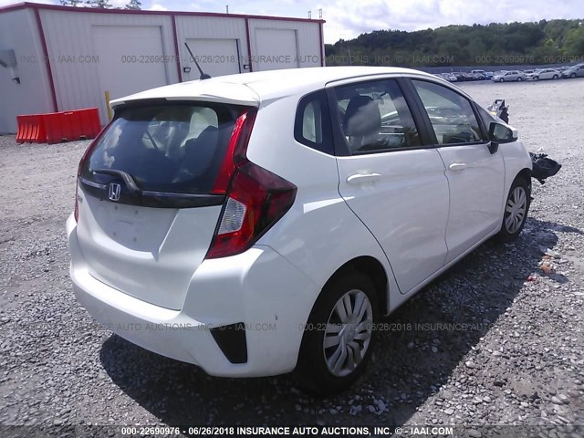 3HGGK5H53FM716419 - 2015 HONDA FIT LX WHITE photo 4