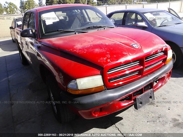 1B7HL2AX01S327277 - 2001 DODGE DAKOTA QUAD RED photo 1