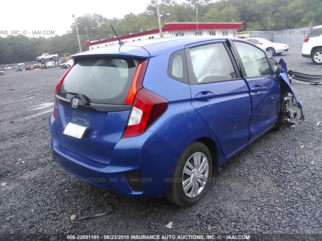 3HGGK5G51FM711799 - 2015 HONDA FIT LX BLUE photo 4