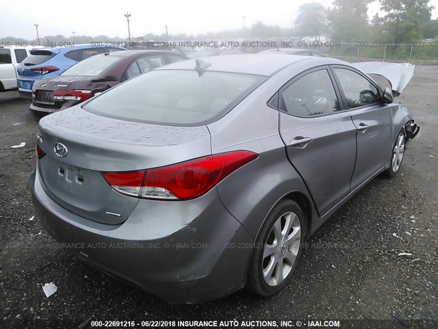 KMHDH4AE3BU081594 - 2011 HYUNDAI ELANTRA GLS/LIMITED SILVER photo 4