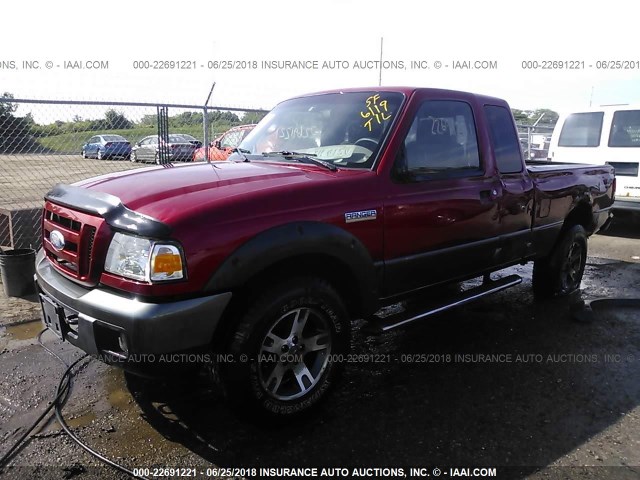 1FTZR45EX6PA14416 - 2006 FORD RANGER SUPER CAB MAROON photo 2