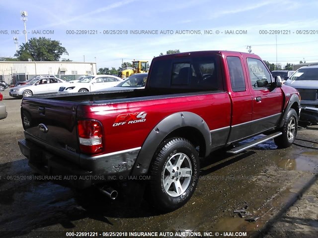 1FTZR45EX6PA14416 - 2006 FORD RANGER SUPER CAB MAROON photo 4