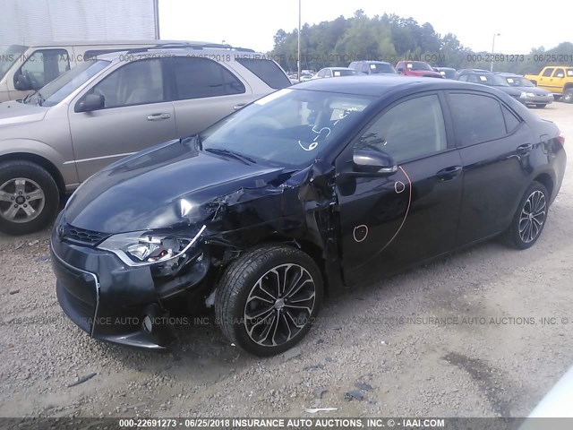 2T1BURHEXEC124033 - 2014 TOYOTA COROLLA L/LE/LE PLS/PRM/S/S PLS BLACK photo 2