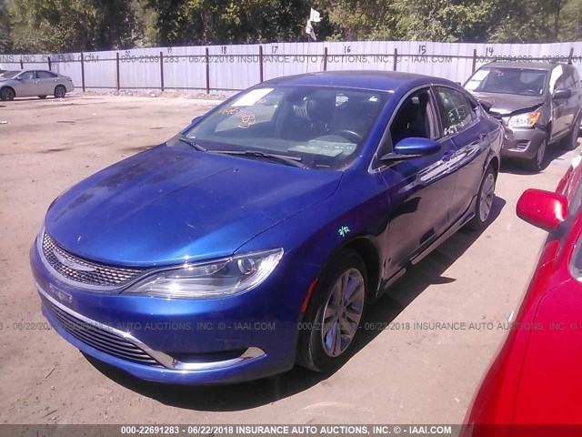 1C3CCCAB9FN507856 - 2015 CHRYSLER 200 LIMITED BLUE photo 2