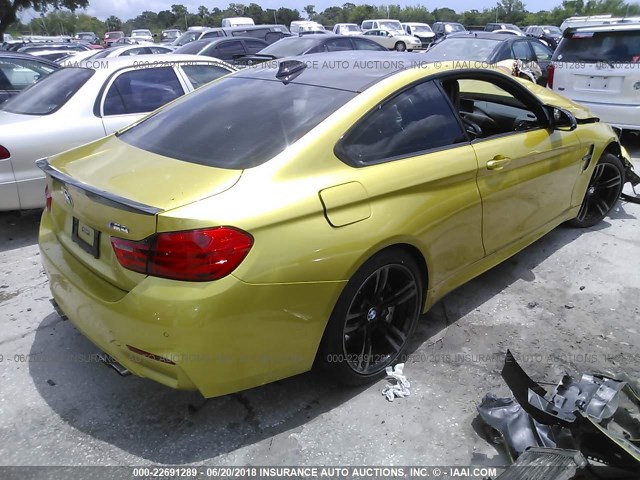 WBS3R9C58FK333146 - 2015 BMW M4 GOLD photo 4