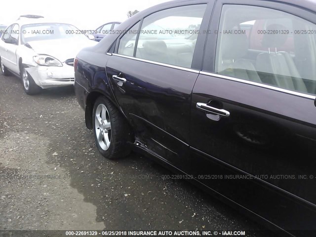 5NPEU46F56H141235 - 2006 HYUNDAI SONATA GLS/LX BURGUNDY photo 6