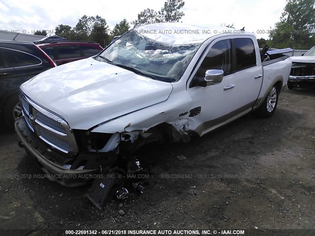 1C6RR6PT3ES144466 - 2014 RAM 1500 LONGHORN WHITE photo 2