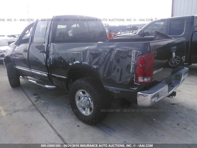 3D7KS28C05G705144 - 2005 DODGE RAM 2500 ST/SLT BLACK photo 3