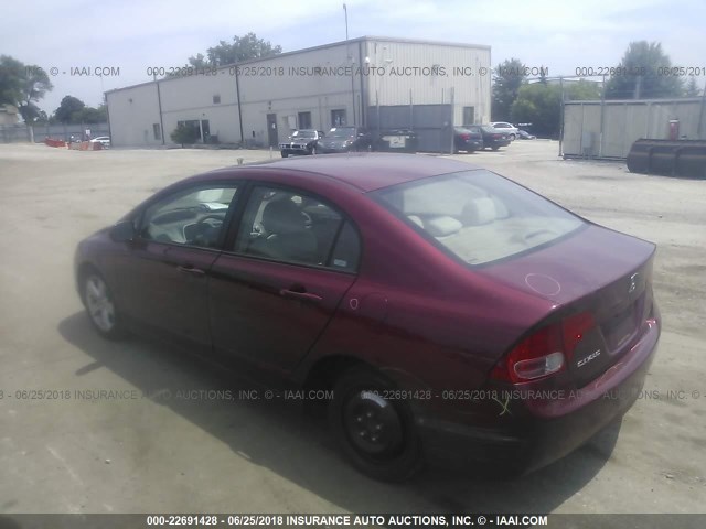 1HGFA16836L044108 - 2006 HONDA CIVIC EX MAROON photo 3