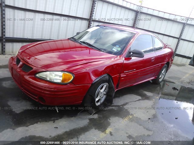 1G2NF12TX1M589073 - 2001 PONTIAC GRAND AM SE1 RED photo 2