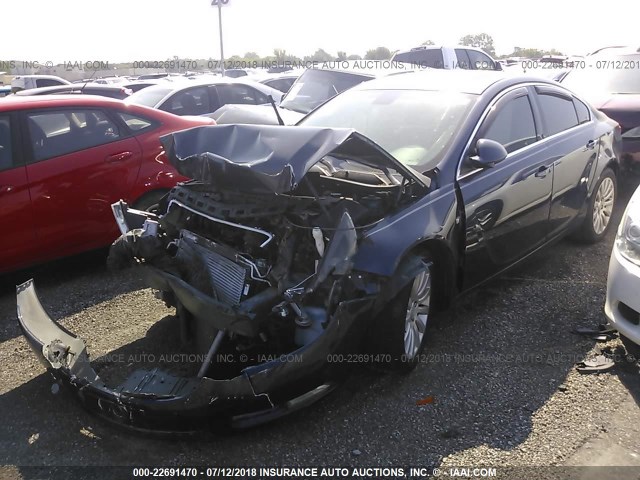 W04GX5GV2B1054058 - 2011 BUICK REGAL CXL BLUE photo 2