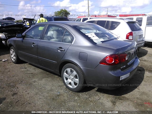 KNAGE123975083466 - 2007 KIA OPTIMA LX/EX GRAY photo 3