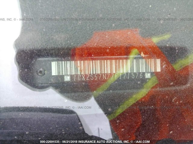 1G8ZS57N77F171376 - 2007 SATURN AURA XE BLUE photo 9