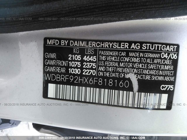 WDBRF92HX6F818160 - 2006 MERCEDES-BENZ C GENERATION 2006 280 4MATIC SILVER photo 9