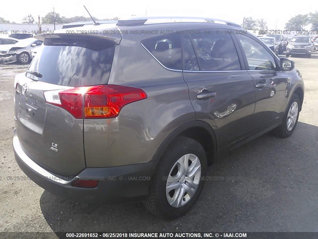 JTMBFREVXFD144477 - 2015 TOYOTA RAV4 LE GRAY photo 4