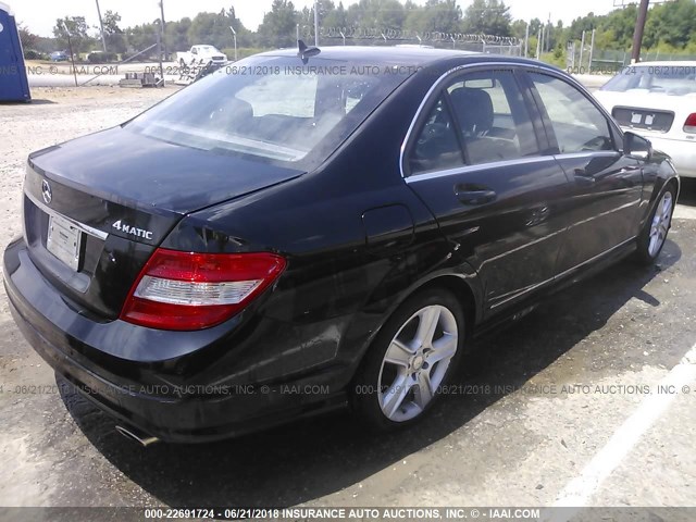 WDDGF8BB2BR153557 - 2011 MERCEDES-BENZ C 300 4MATIC BLACK photo 4