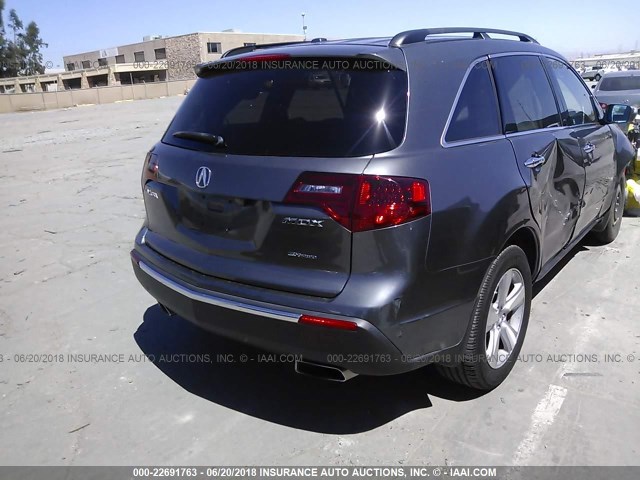 2HNYD2H66BH528176 - 2011 ACURA MDX TECHNOLOGY GRAY photo 4