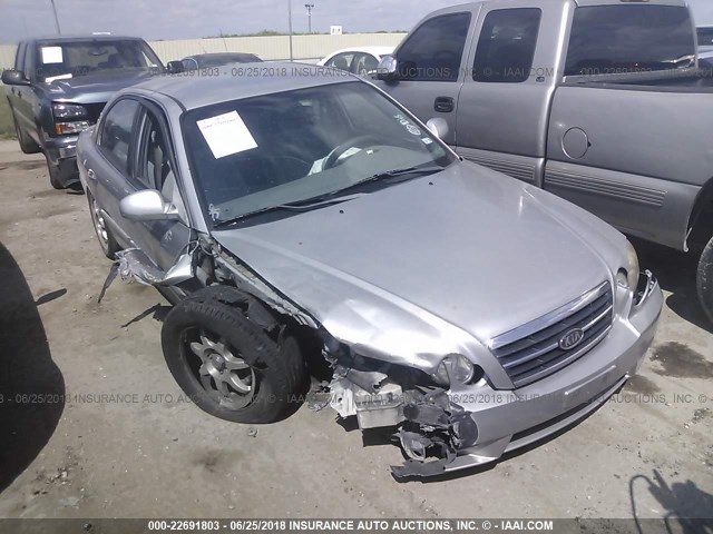 KNAGD128445287991 - 2004 KIA OPTIMA LX/EX SILVER photo 1