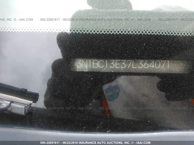 3N1BC13E37L364071 - 2007 NISSAN VERSA S/SL BLUE photo 9