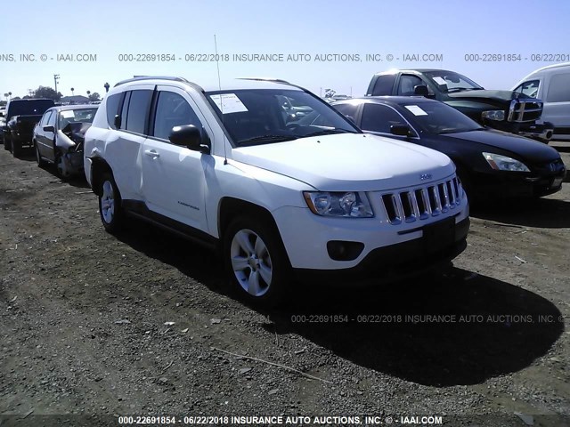 1C4NJCBB1CD626852 - 2012 JEEP COMPASS SPORT WHITE photo 1